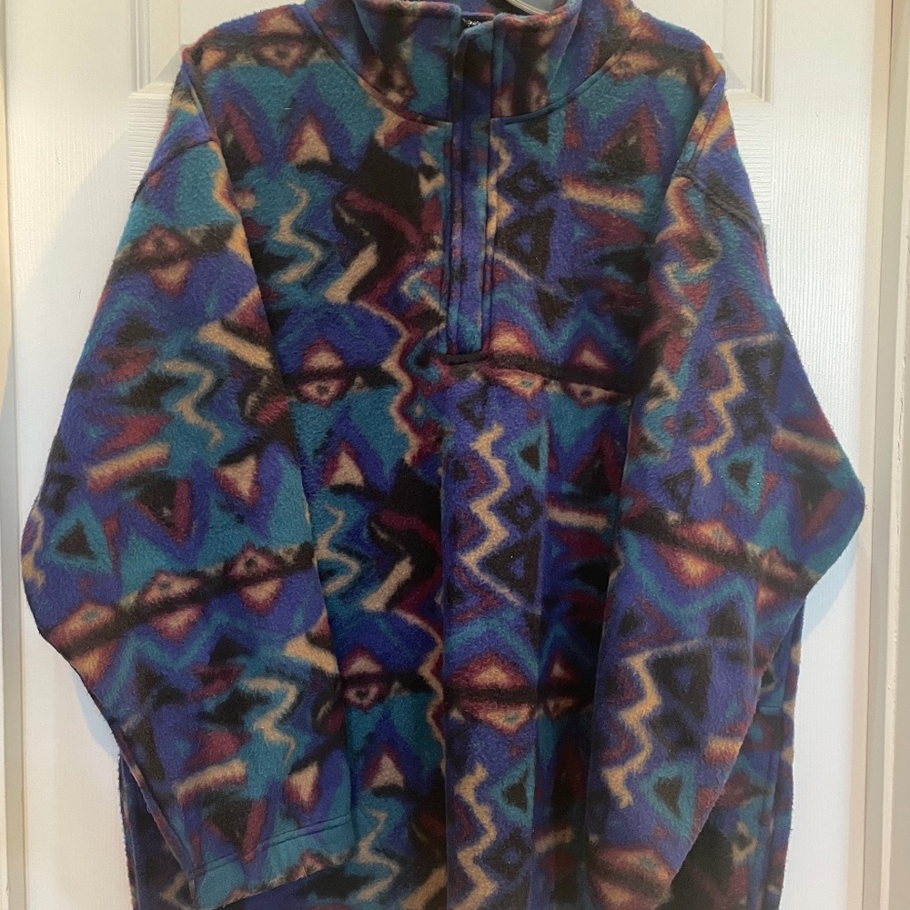 Vintage Aztec McIntosh & Seymour Soccer & Rugby Gear 1/4 Zip Fleece L